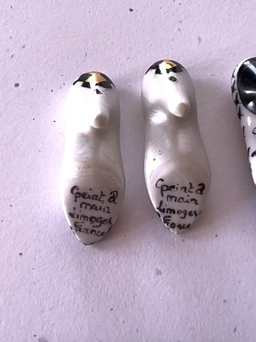 TWO PAIRS * LIMOGES FRANCE PORCELIAN DOLL HEELS
